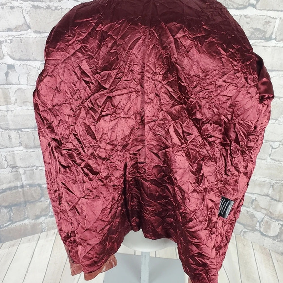 Di Capra Int Moto  Leather Jacket Mottled Two Tone Oxblood Size Small - Picture 14 of 16
